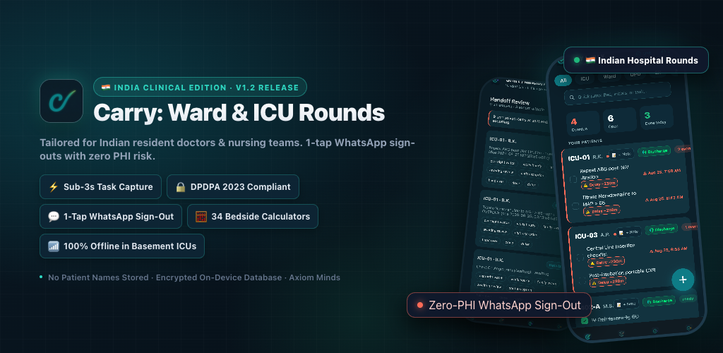 Google Play Feature Graphic - My Carry: Ward & ICU Rounds